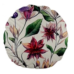 Floral Pattern Large 18  Premium Round Cushions by designsbymallika