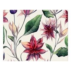 Floral Pattern Two Sides Premium Plush Fleece Blanket (large) by designsbymallika