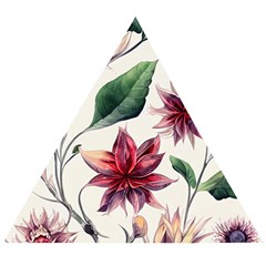 Floral Pattern Wooden Puzzle Triangle by designsbymallika