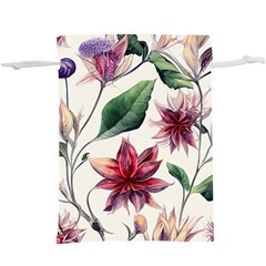 Floral Pattern Lightweight Drawstring Pouch (xl) by designsbymallika