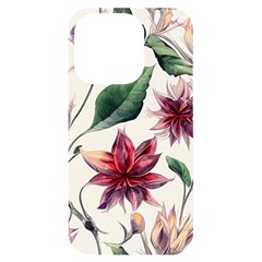 Floral Pattern Iphone 14 Pro Black Uv Print Case by designsbymallika