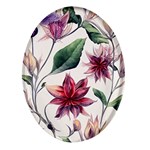 floral pattern Oval Glass Fridge Magnet (4 pack) Front