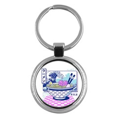 Ramen Kanji Vaporwave Artwork Minimalism Key Chain (round) by Bangk1t