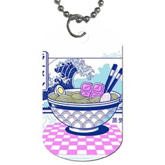 Ramen Kanji Vaporwave Artwork Minimalism Dog Tag (one Side) by Bangk1t