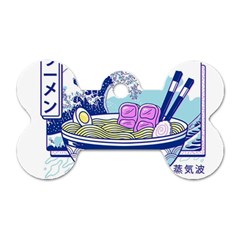 Ramen Kanji Vaporwave Artwork Minimalism Dog Tag Bone (one Side) by Bangk1t