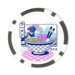 Ramen Kanji Vaporwave Artwork Minimalism Poker Chip Card Guard by Bangk1t