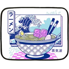 Ramen Kanji Vaporwave Artwork Minimalism Fleece Blanket (mini) by Bangk1t