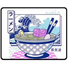 Ramen Kanji Vaporwave Artwork Minimalism Fleece Blanket (medium) by Bangk1t