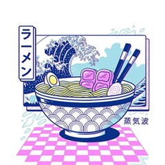 Ramen Kanji Vaporwave Artwork Minimalism Play Mat (square) by Bangk1t