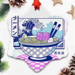 Ramen Kanji Vaporwave Artwork Minimalism Snowflake Ornament (two Sides) by Bangk1t