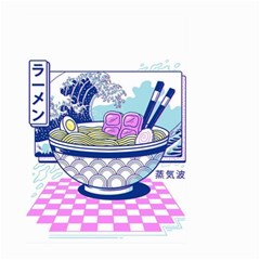 Ramen Kanji Vaporwave Artwork Minimalism Large Garden Flag (two Sides) by Bangk1t