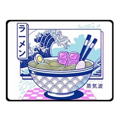 Ramen Kanji Vaporwave Artwork Minimalism Two Sides Fleece Blanket (small) by Bangk1t