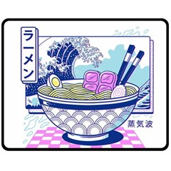 Ramen Kanji Vaporwave Artwork Minimalism Two Sides Fleece Blanket (medium) by Bangk1t