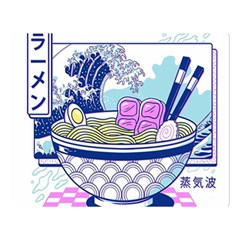 Ramen Kanji Vaporwave Artwork Minimalism Two Sides Premium Plush Fleece Blanket (large) by Bangk1t