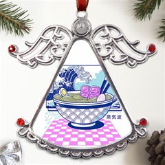 Ramen Kanji Vaporwave Artwork Minimalism Metal Angel With Crystal Ornament