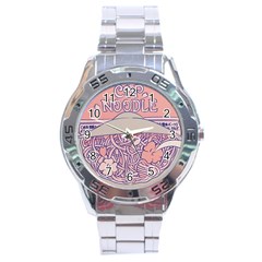 Ramen Kawaii Aesthetic Pink Stainless Steel Analogue Watch by Bangk1t