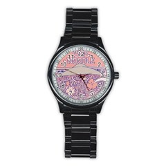 Ramen Kawaii Aesthetic Pink Stainless Steel Round Watch by Bangk1t