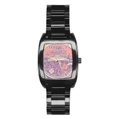 Ramen Kawaii Aesthetic Pink Stainless Steel Barrel Watch by Bangk1t