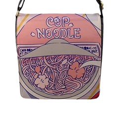 Ramen Kawaii Aesthetic Pink Flap Closure Messenger Bag (l) by Bangk1t