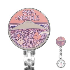 Ramen Kawaii Aesthetic Pink Stainless Steel Nurses Watch by Bangk1t