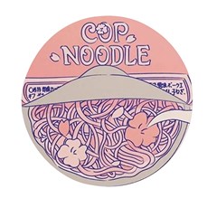 Ramen Kawaii Aesthetic Pink Mini Round Pill Box by Bangk1t