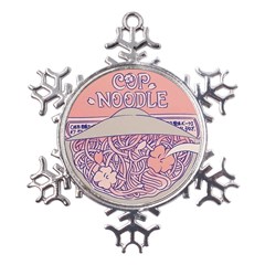 Ramen Kawaii Aesthetic Pink Metal Large Snowflake Ornament by Bangk1t