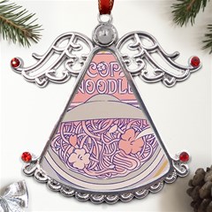 Ramen Kawaii Aesthetic Pink Metal Angel With Crystal Ornament