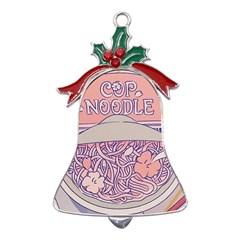 Ramen Kawaii Aesthetic Pink Metal Holly Leaf Bell Ornament