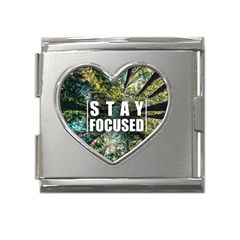 Stay Focused Focus Success Inspiration Motivational Mega Link Heart Italian Charm (18mm) by Bangk1t