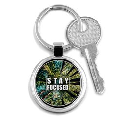 Stay Focused Focus Success Inspiration Motivational Key Chain (round) by Bangk1t