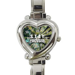 Stay Focused Focus Success Inspiration Motivational Heart Italian Charm Watch by Bangk1t