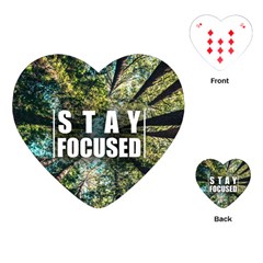 Stay Focused Focus Success Inspiration Motivational Playing Cards Single Design (heart) by Bangk1t