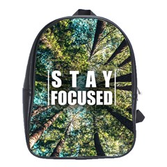 Stay Focused Focus Success Inspiration Motivational School Bag (xl) by Bangk1t