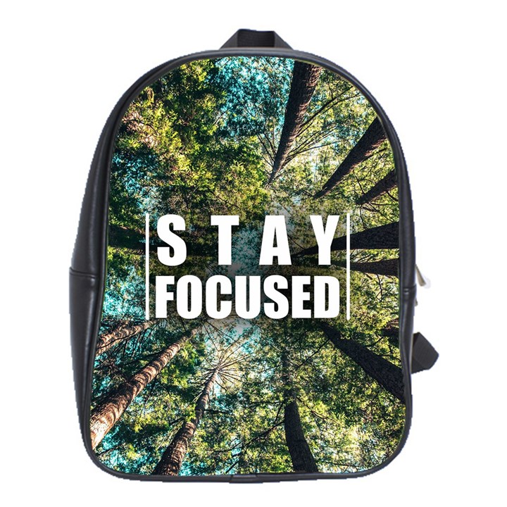 Stay Focused Focus Success Inspiration Motivational School Bag (XL)