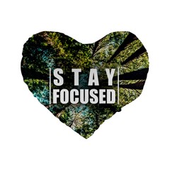 Stay Focused Focus Success Inspiration Motivational Standard 16  Premium Heart Shape Cushions by Bangk1t