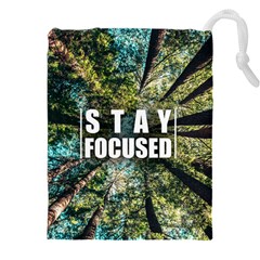 Stay Focused Focus Success Inspiration Motivational Drawstring Pouch (4xl) by Bangk1t