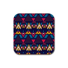 Pattern Colorful Aztec Rubber Coaster (square) by Ravend