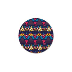 Pattern Colorful Aztec Golf Ball Marker by Ravend