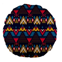 Pattern Colorful Aztec Large 18  Premium Flano Round Cushions by Ravend