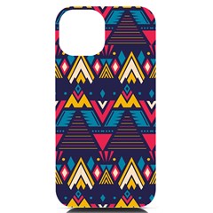 Pattern Colorful Aztec Iphone 14 Black Uv Print Case by Ravend