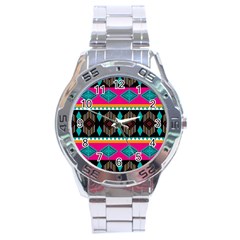 Abstract Art Pattern Design Vintage Stainless Steel Analogue Watch by Ravend