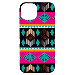 Abstract Art Pattern Design Vintage iPhone 14 Black UV Print Case