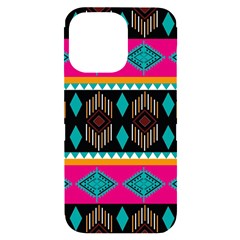 Abstract Art Pattern Design Vintage iPhone 14 Pro Max Black UV Print Case