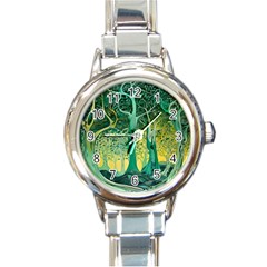 Nature Trees Forest Mystical Forest Jungle Round Italian Charm Watch