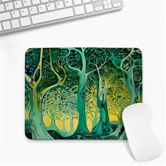 Nature Trees Forest Mystical Forest Jungle Small Mousepad by Ravend