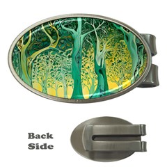 Nature Trees Forest Mystical Forest Jungle Money Clips (oval)  by Ravend