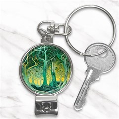 Nature Trees Forest Mystical Forest Jungle Nail Clippers Key Chain by Ravend