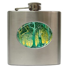 Nature Trees Forest Mystical Forest Jungle Hip Flask (6 Oz) by Ravend