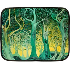 Nature Trees Forest Mystical Forest Jungle Fleece Blanket (mini) by Ravend