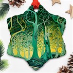 Nature Trees Forest Mystical Forest Jungle Snowflake Ornament (Two Sides) Front